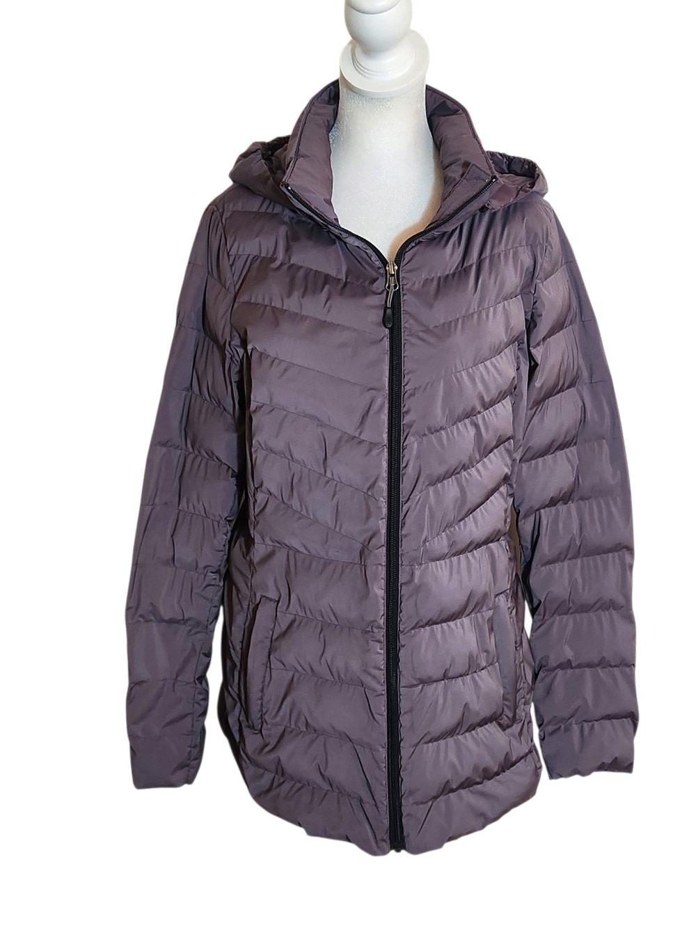 32 Degrees Dusty Purple Hooded Puffer Jacket Size Medium